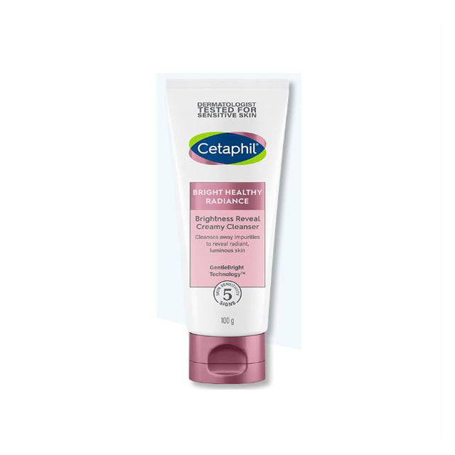 Cetaphil Bright Healthy Radiance Cleanser in a 100g tube for gentle skin cleansing and brightening