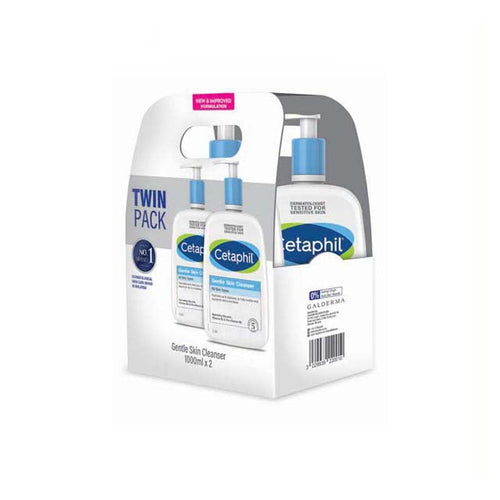 Cetaphil Gentle Skin Cleanser 1000ml twin pack with two bottles for gentle skin care
