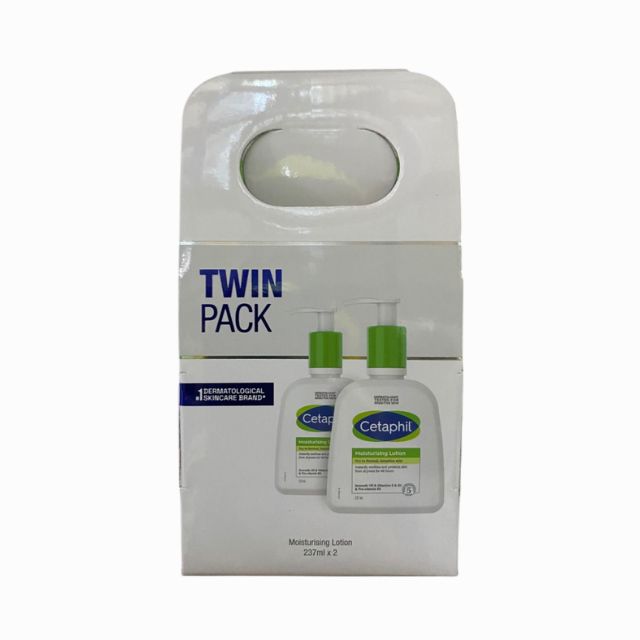 Cetaphil moisturizing lotion twin pack with two bottles for hydrating all skin types