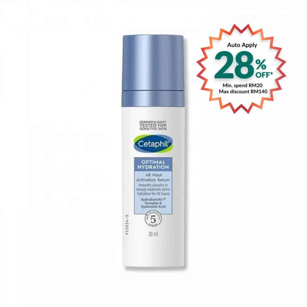 Cetaphil hydration serum in a 30ml bottle for deep moisture retention and skin hydration