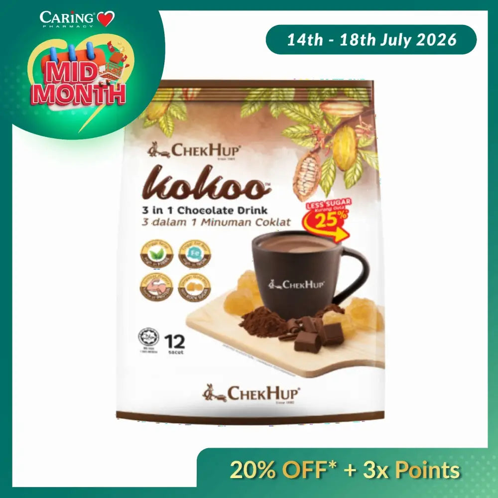 CHEK HUP 3IN1 KOKOO HOT CHOCOLATE SACHET 40G 12S