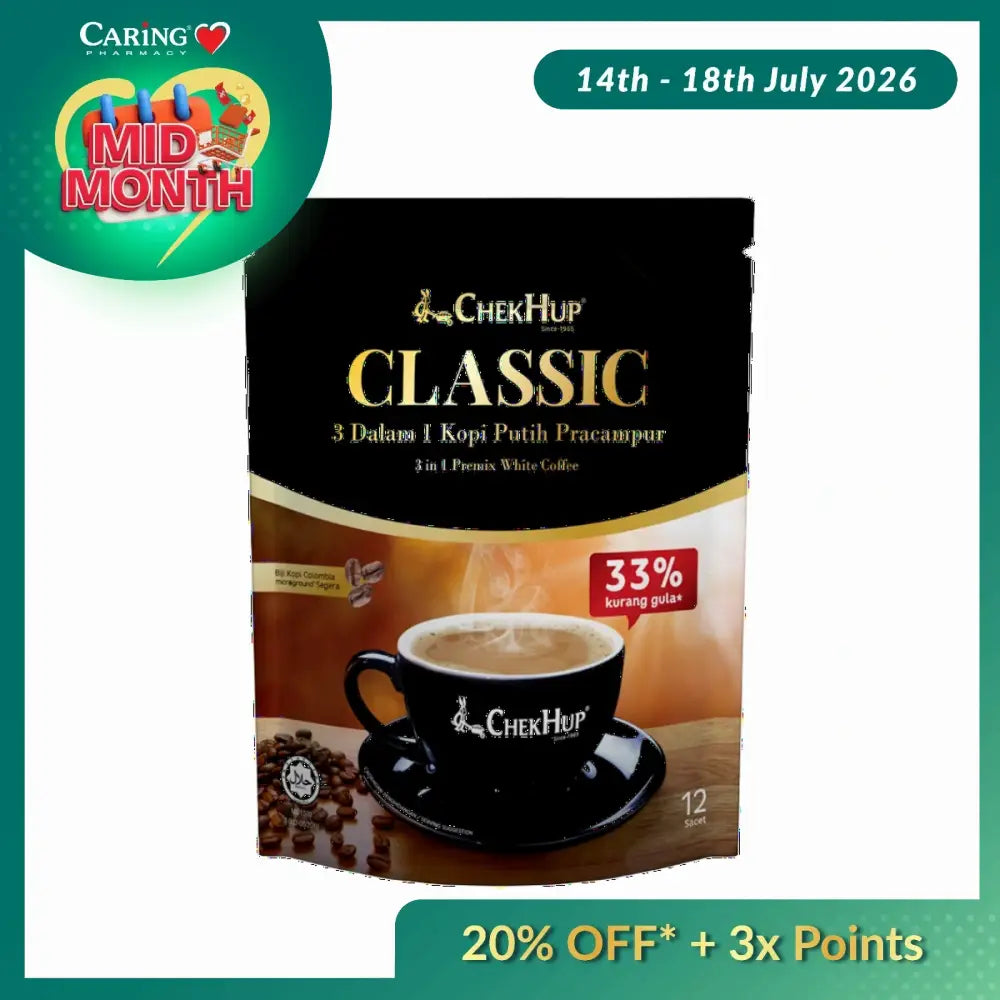 CHEK HUP 3IN1 WHITE COFFEE CLASSIC SACHET 37G 12S