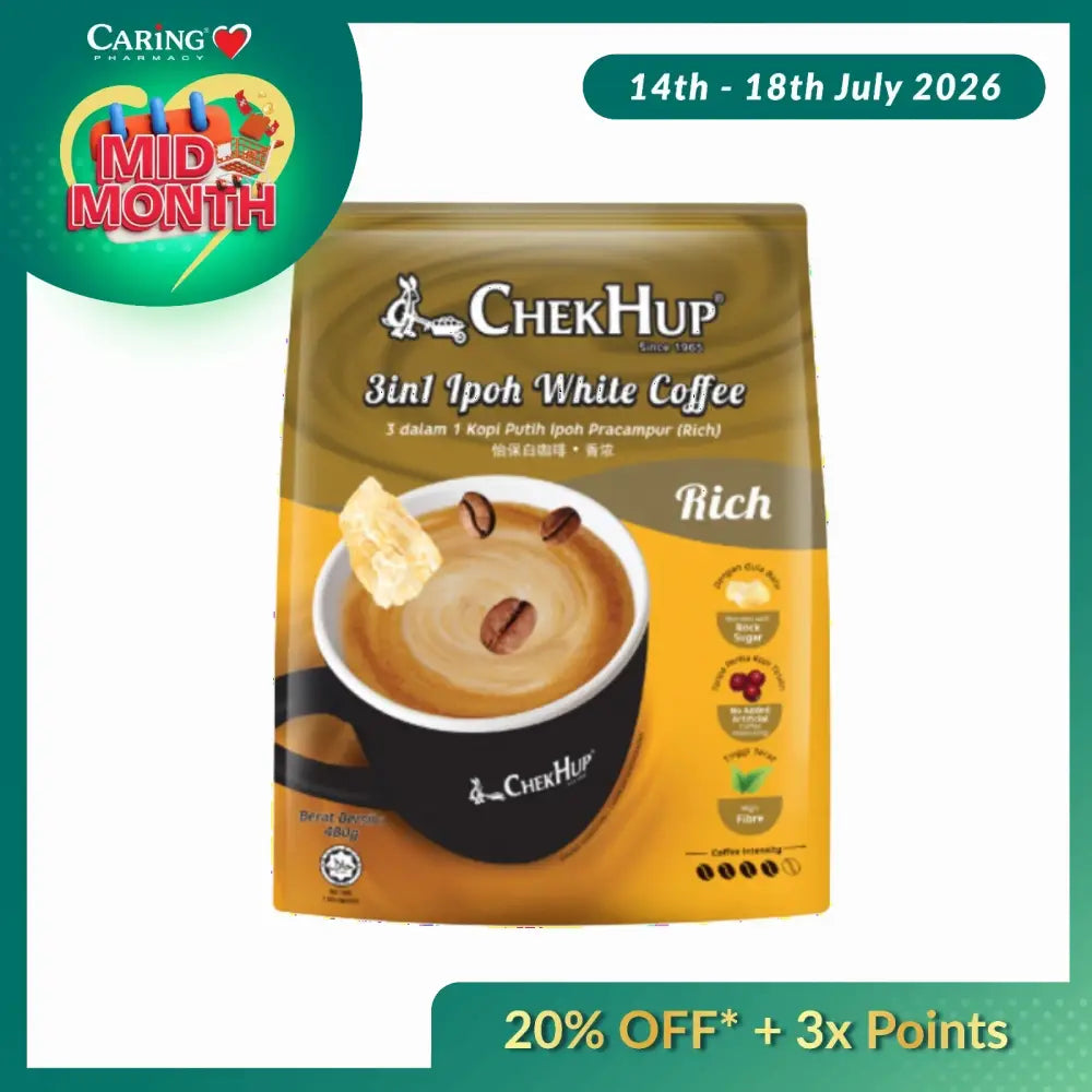 CHEK HUP 3IN1 WHITE COFFEE KING SACHET 40G 12S