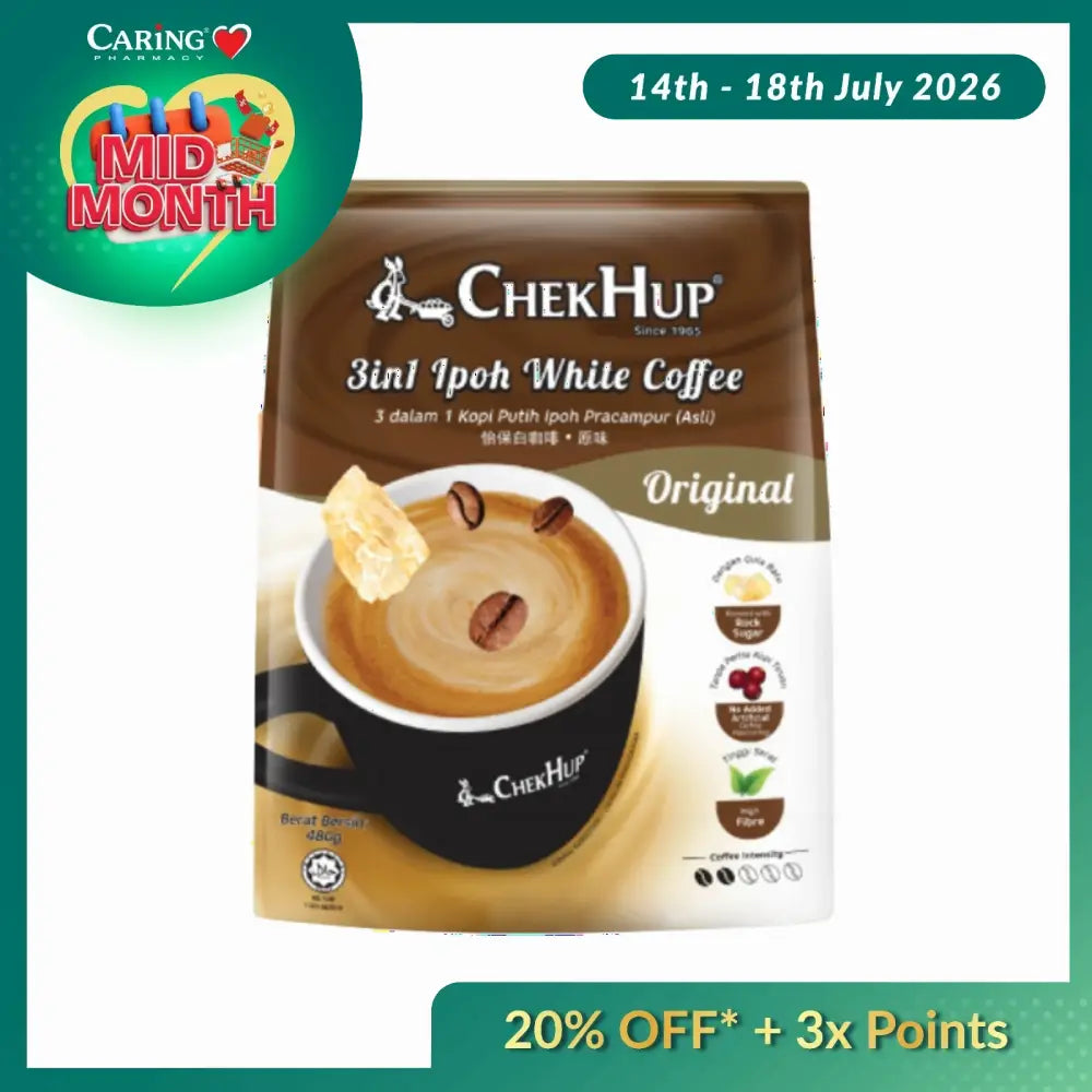CHEK HUP 3IN1 WHITE COFFEE ORIGINAL SACHET 40G 12S