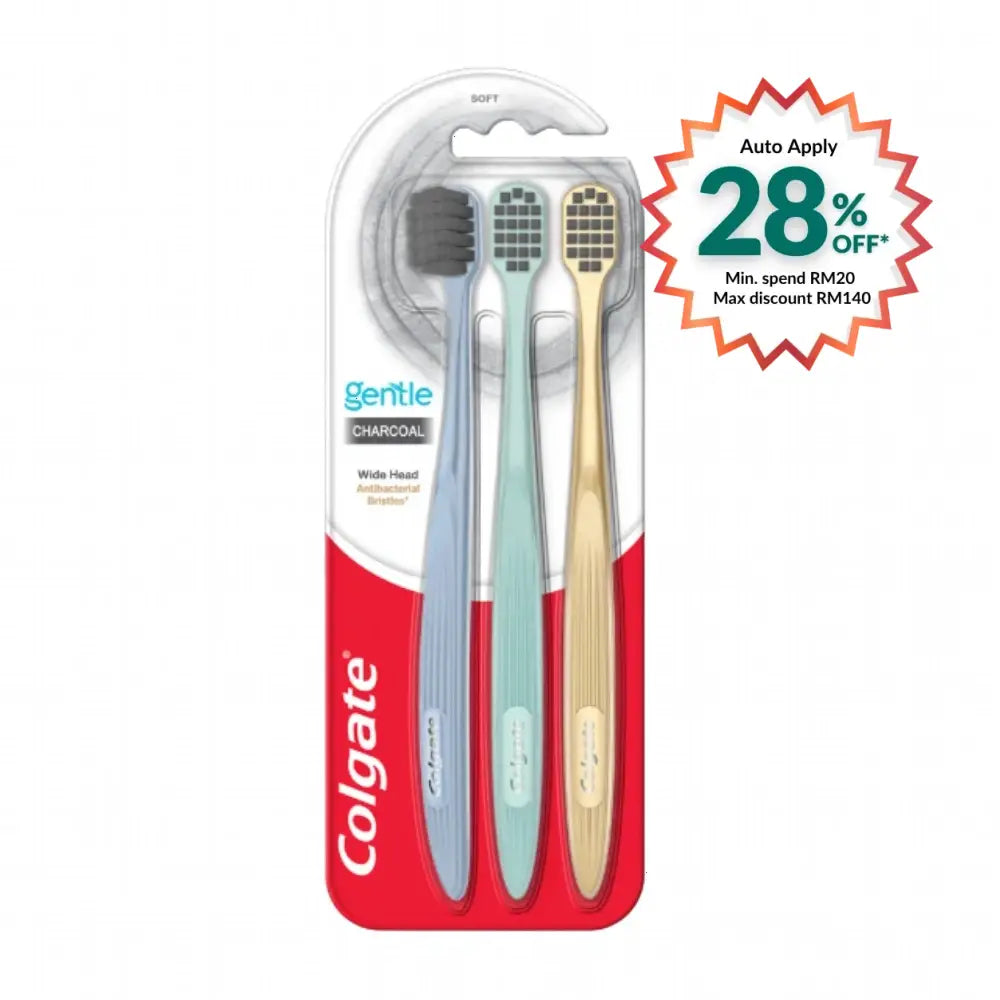 COLGATE TOOTHBRUSH GENTLE CHARCOAL 3S