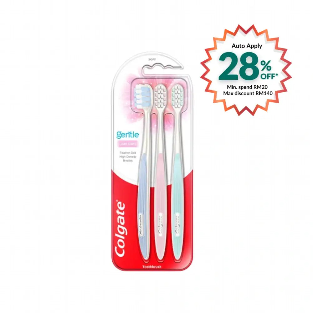 COLGATE TOOTHBRUSH GENTLE GUM CARE 3S