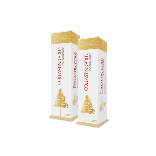 LIFE FACTOR Collastin Gold Pycnogenol supplement packaging designed for enhancing skin health