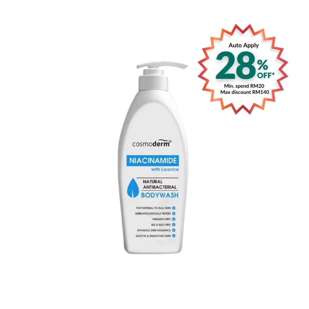 COSMODERM NIACINAMIDE BODY WASH 500ML