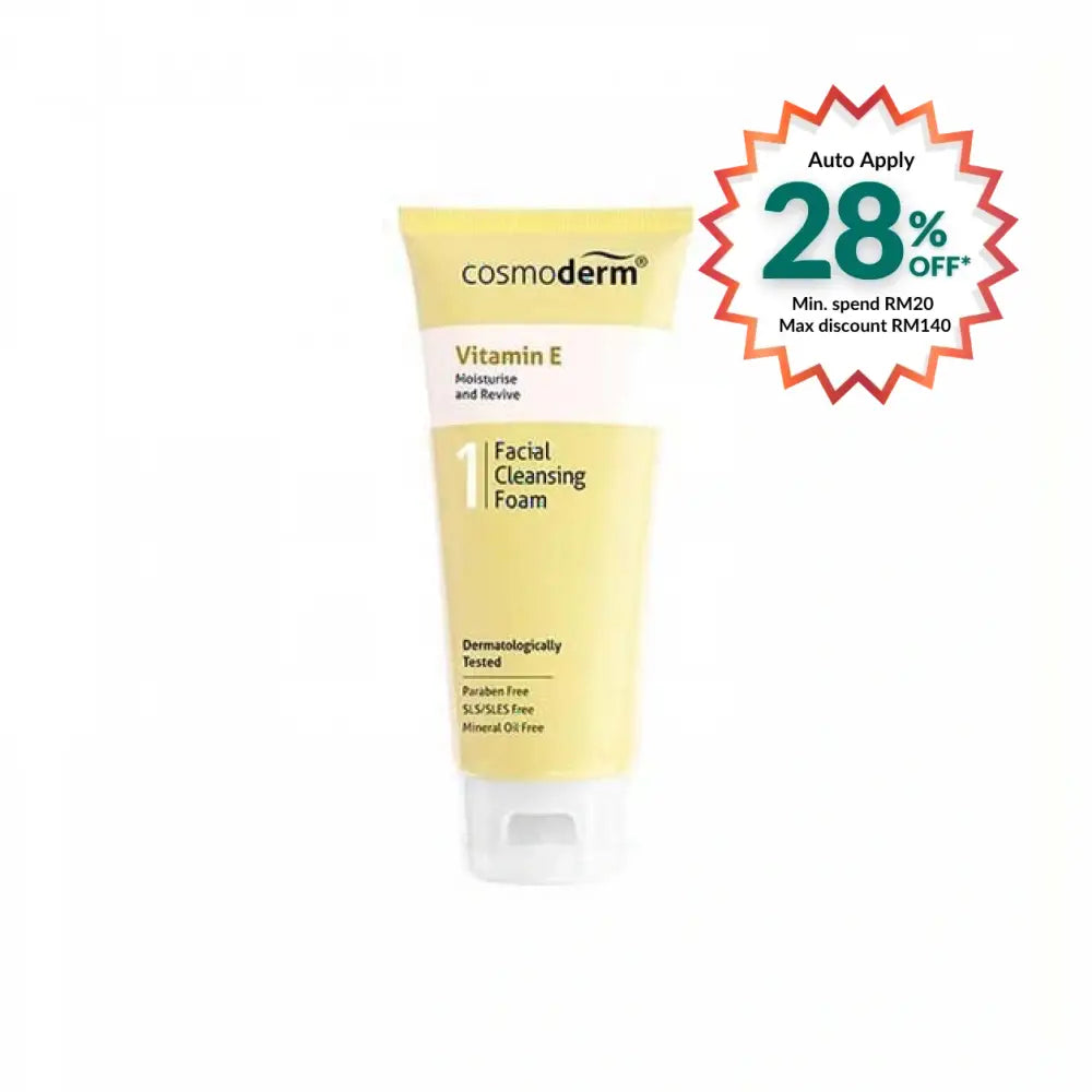 COSMODERM VITAMIN E FACIAL CLEANSING FOAM 125ML