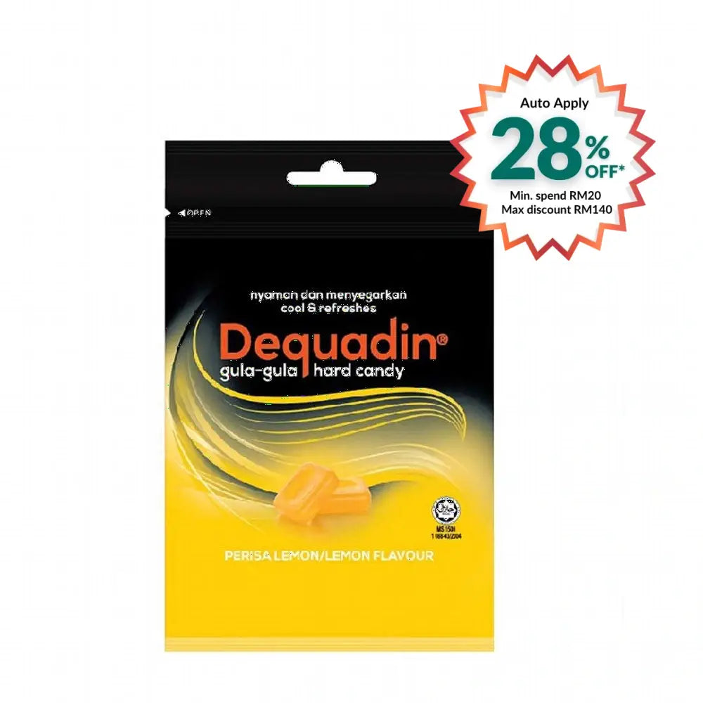 DEQUADIN HARD CANDY LEMON POUCH 10S