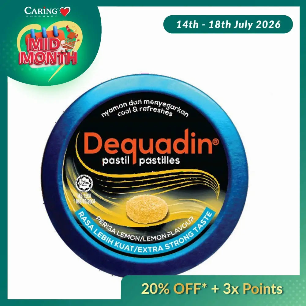 DEQUADIN PASTILLE EXTRA STRONG LEMON 46G