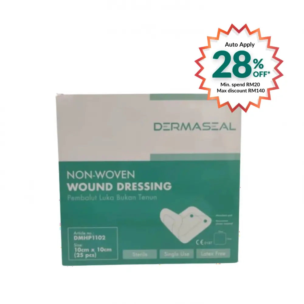 DERMASEAL NON-WOVEN DRESSING 10CMX10CM 25S