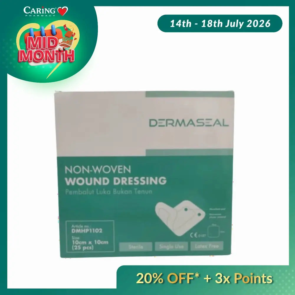 DERMASEAL NON-WOVEN DRESSING 10CMX10CM 25S