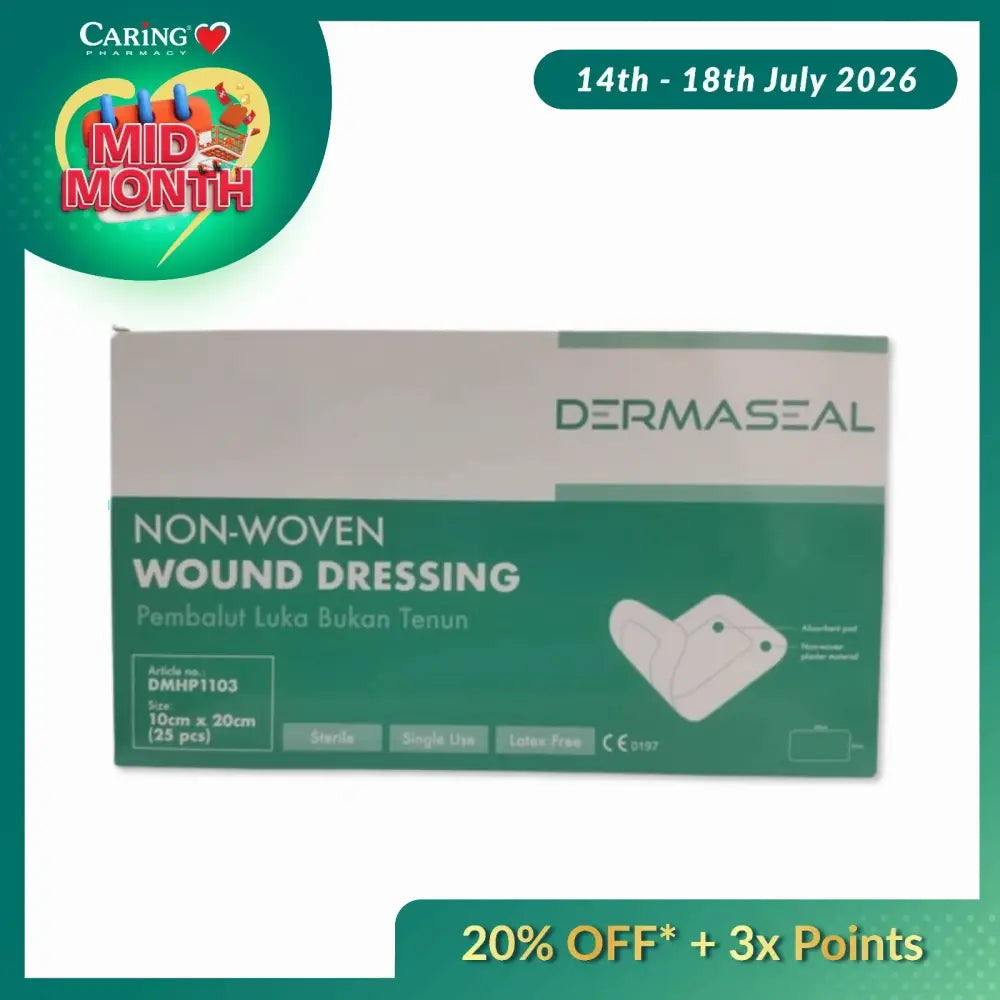 DERMASEAL NON-WOVEN DRESSING 10CMX20CM 25S