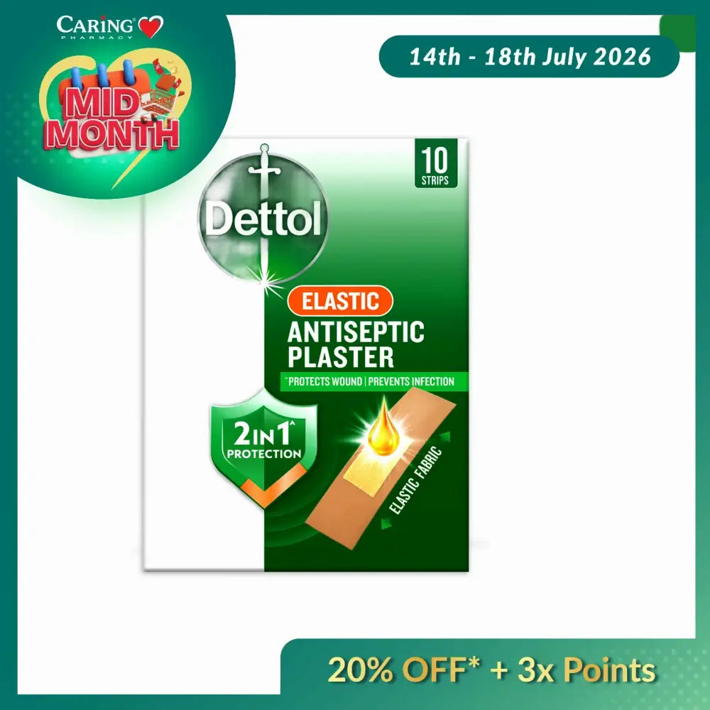 DETTOL ANTISEPTIC ELASTIC PLASTER 10S