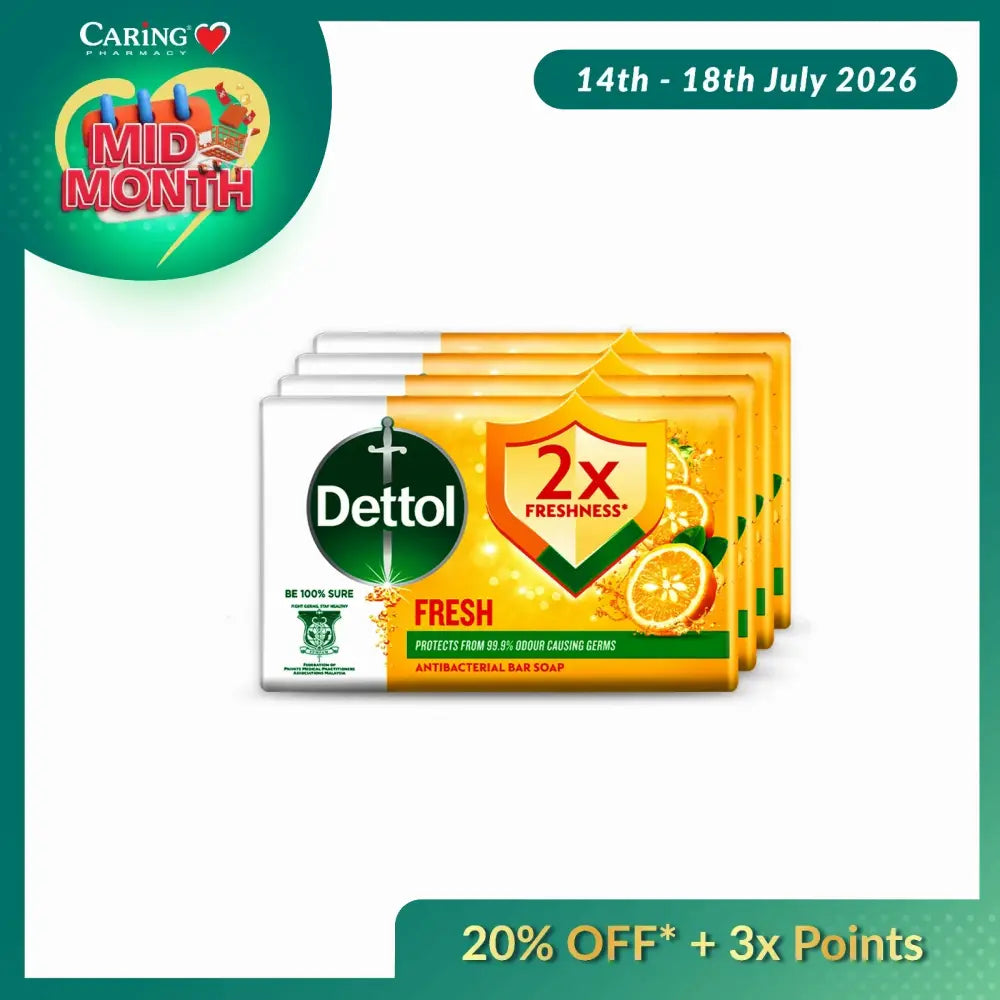 DETTOL BAR SOAP FRESH 100G 4S