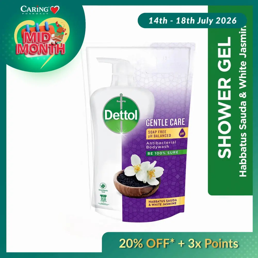 DETTOL PROGENTLE BODY WASH HABBATUS SAUDA & WHITE JASMINE REFILL 800G