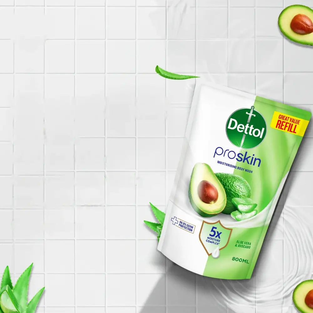 DETTOL PROSKIN BODY WASH ALOE VERA & AVOCADO REFILL 800G