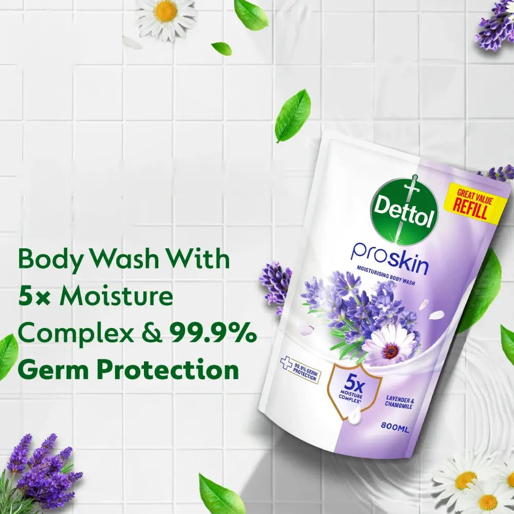 DETTOL PROSKIN BODY WASH BOTANICALS LAVENDER & CHAMOMILE REFILL 800G