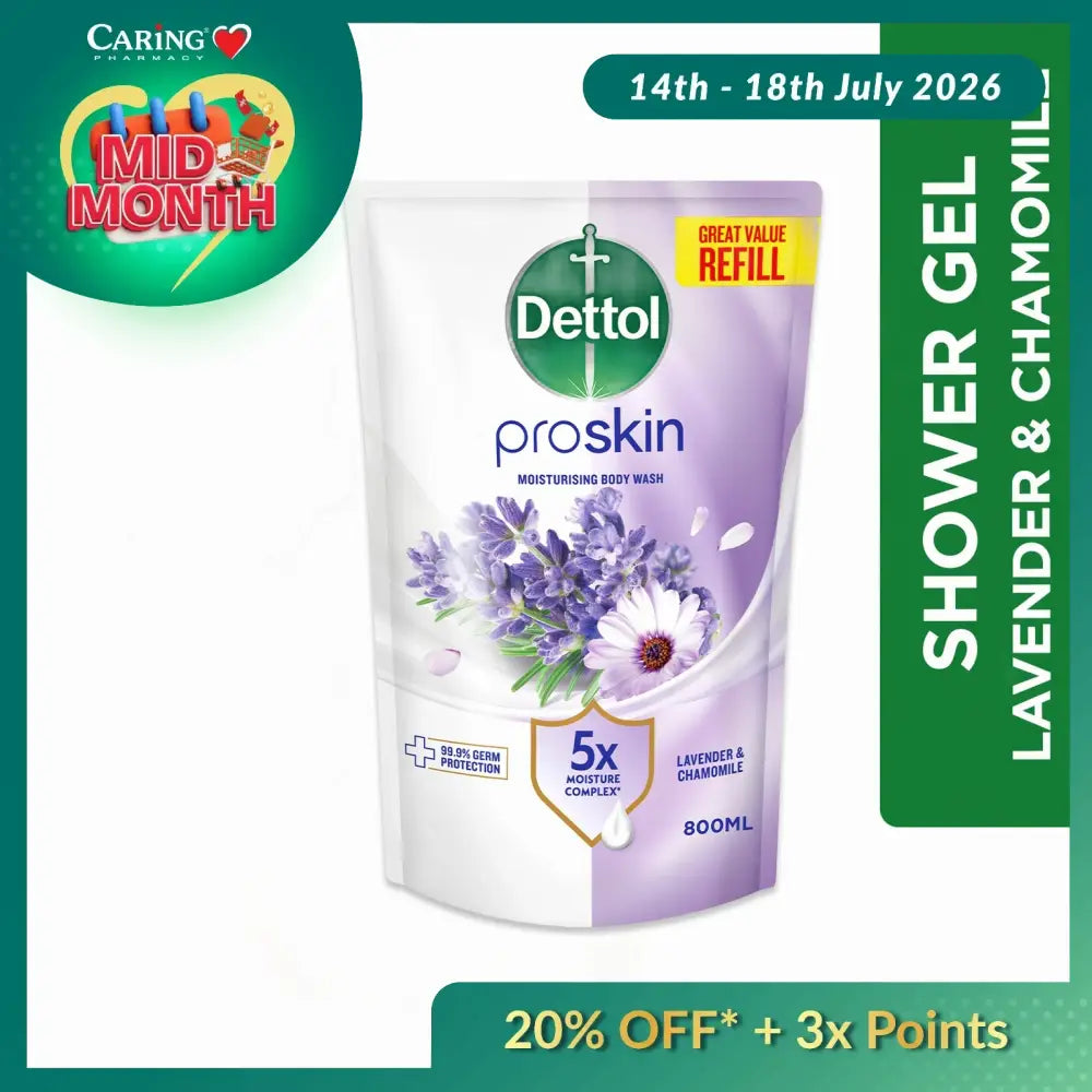 DETTOL PROSKIN BODY WASH BOTANICALS LAVENDER & CHAMOMILE REFILL 800G