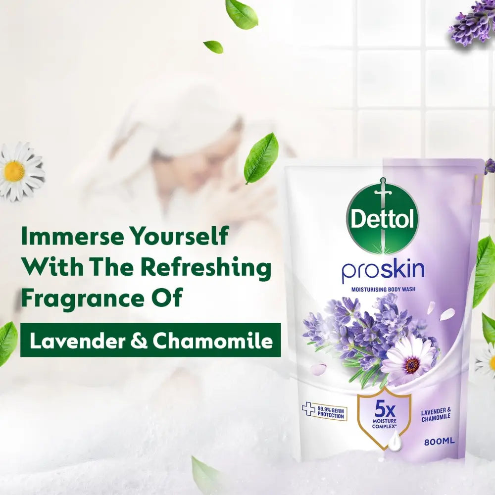 DETTOL PROSKIN BODY WASH BOTANICALS LAVENDER & CHAMOMILE REFILL 800G