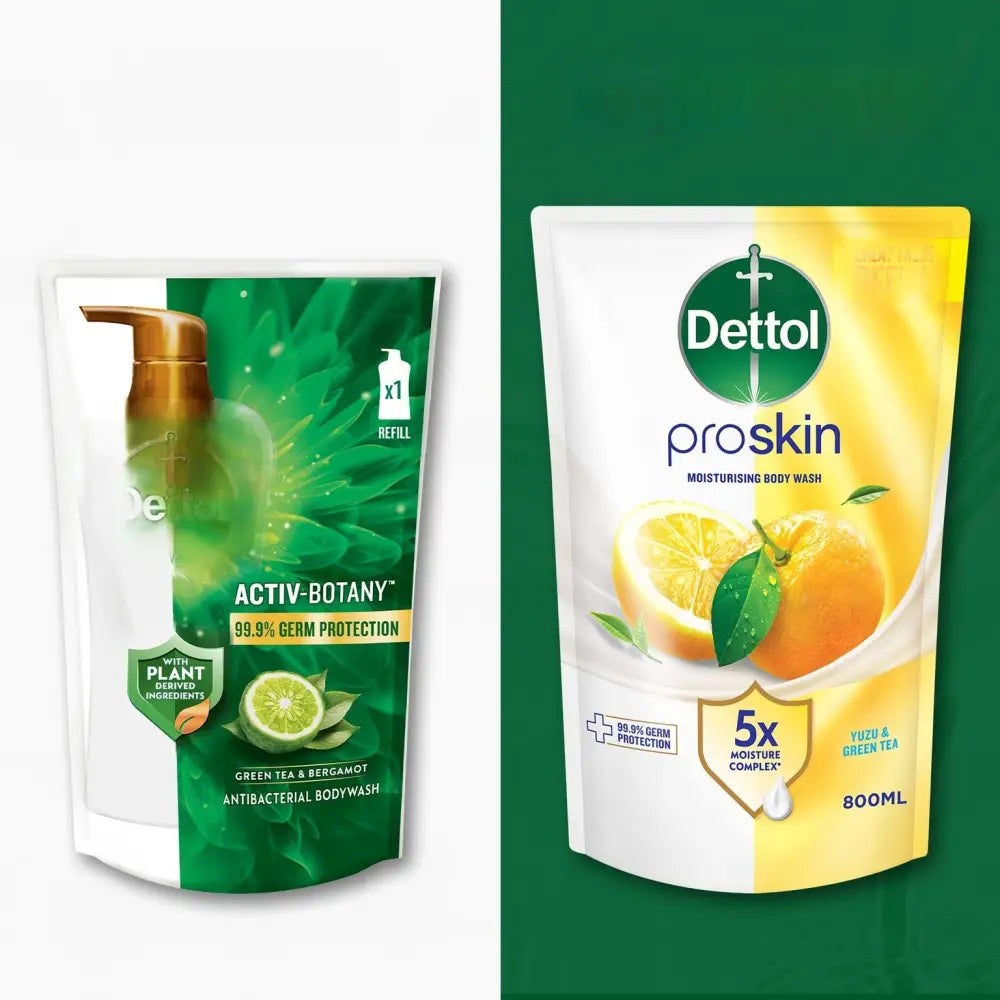 DETTOL PROSKIN BODY WASH BOTANICALS YUZU & GREEN TEA REFILL 800G