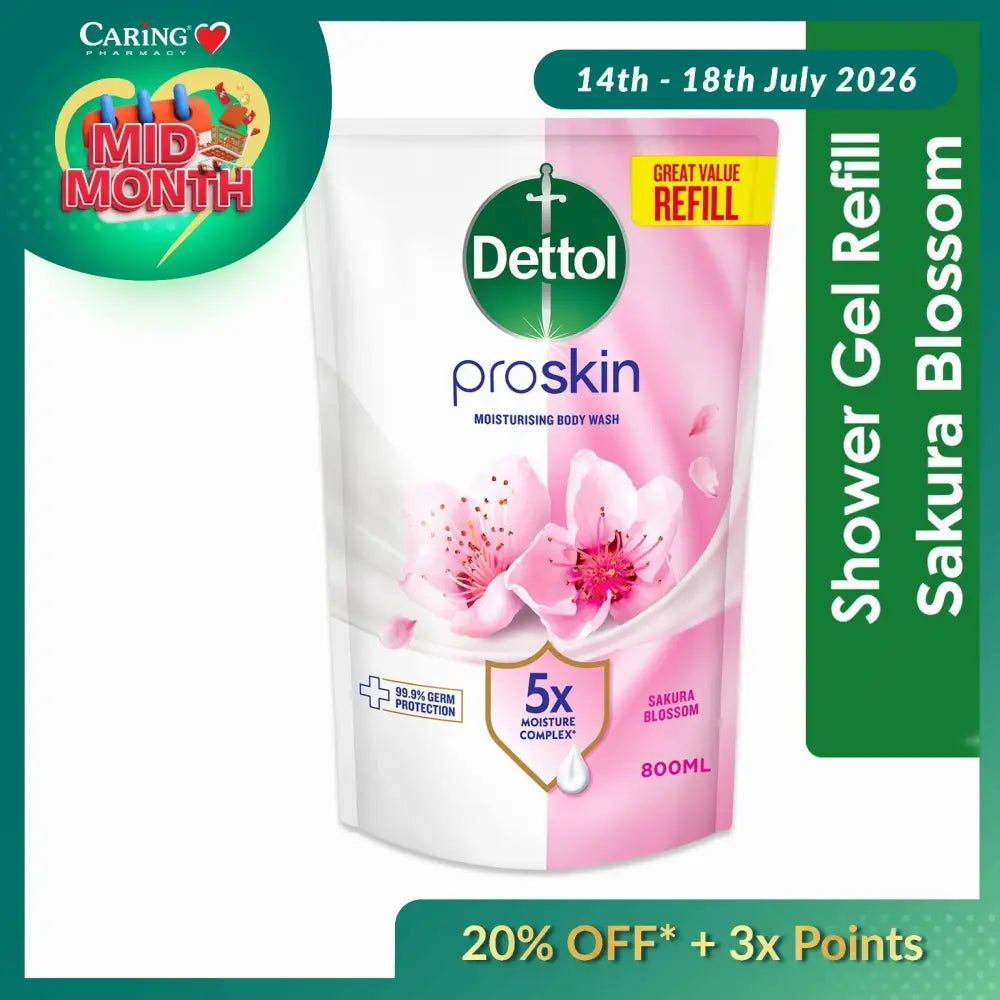 DETTOL PROSKIN BODY WASH SAKURA BLOSSOM REFILL 800G