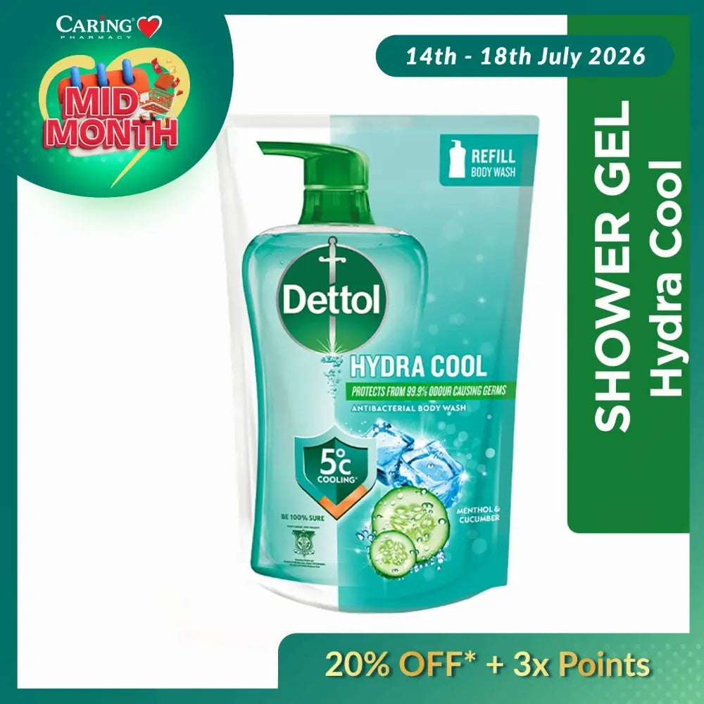 DETTOL SHOWER GEL HYDRA COOL MENTHOL CUCUMBER REFILL 800G