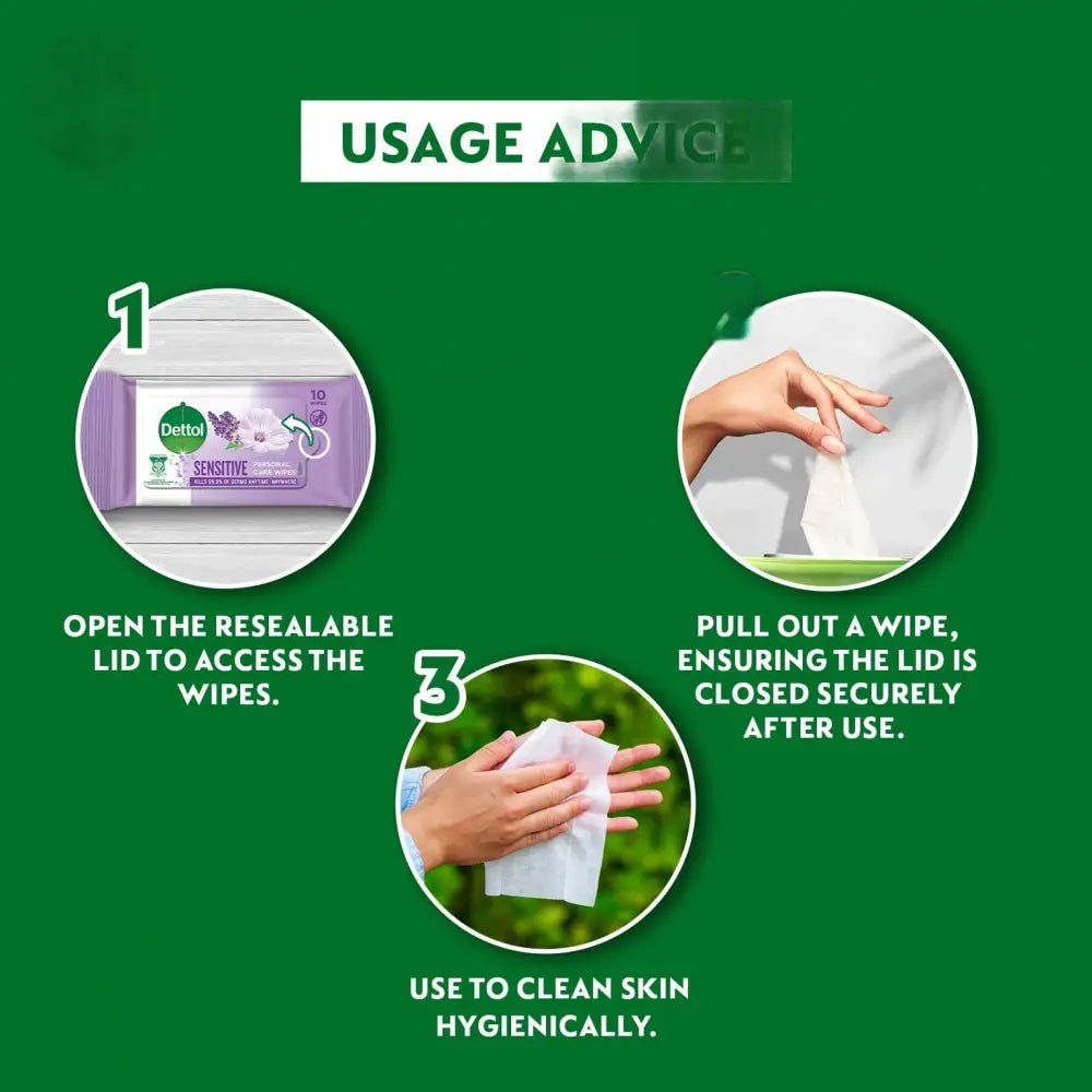 DETTOL WET WIPES SENSITIVE 10SX3