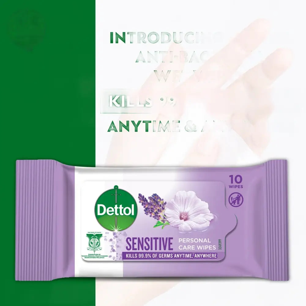 DETTOL WET WIPES SENSITIVE 10SX3