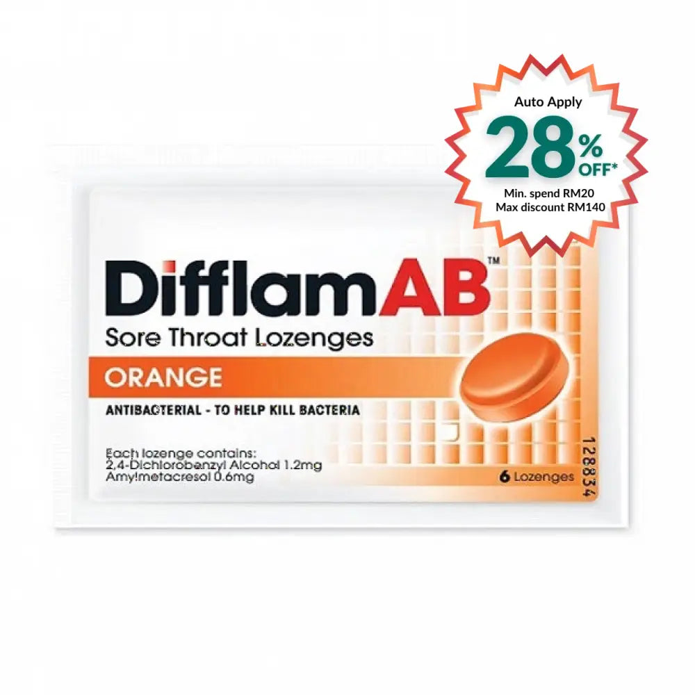 DIFFLAM AB LOZENGES ORANGE 6S