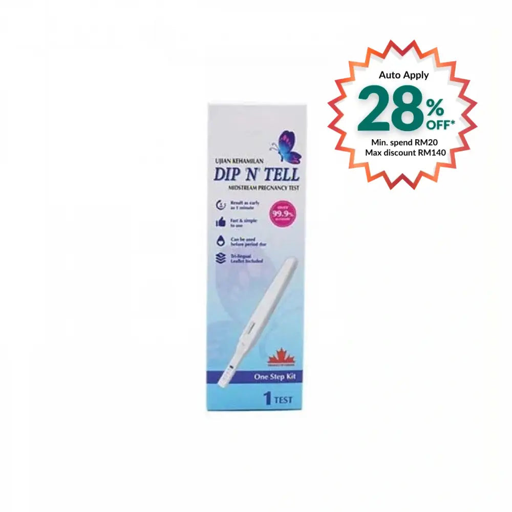 DIP N TELL MIDSTREAM PREGNANCY TEST 1S