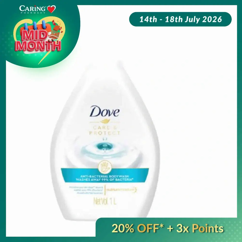 DOVE BODY WASH CARE & PROTECT 1L