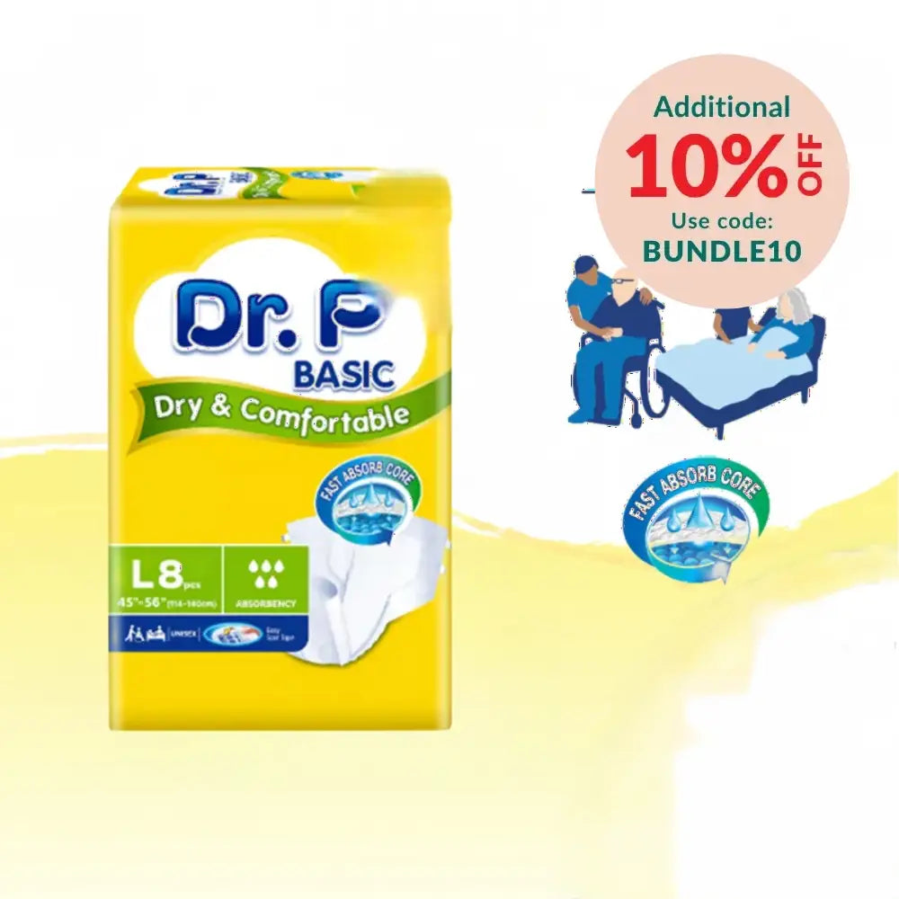 Dr P Adult Diaper Basic Size L8 X 12