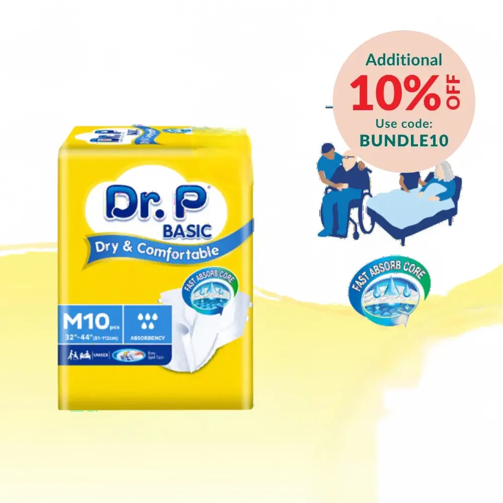 Dr P Adult Diaper Basic Size M10 X 12