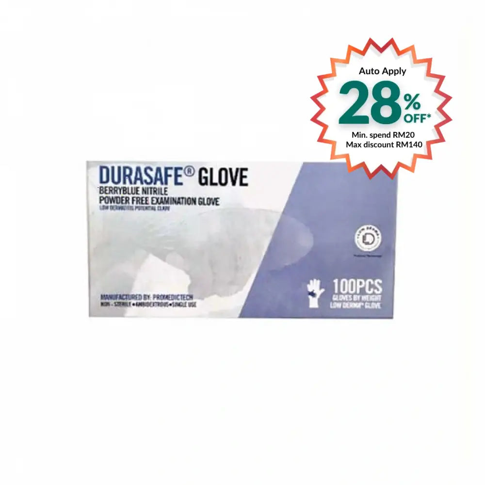 DURASAFE BERRYBLUE NITRILE PWD FREE GLOVE L 100S
