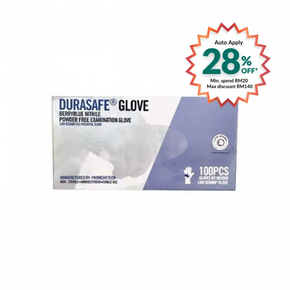DURASAFE BERRYBLUE NITRILE PWD FREE GLOVE M 100S