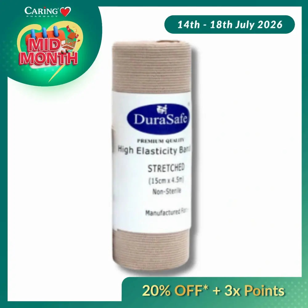 DURASAFE ELASTIC CREPE BANDAGE 15CM X 4.5M