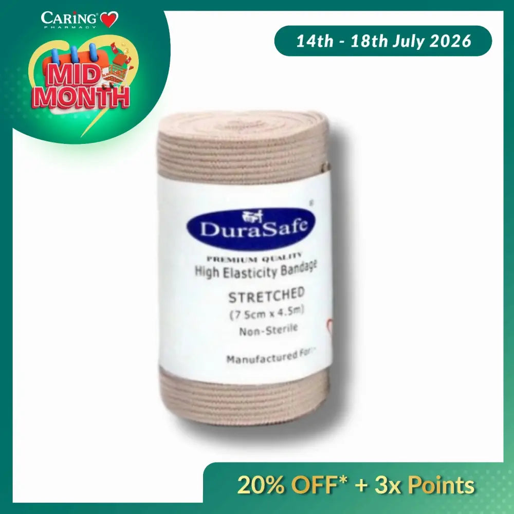 DURASAFE ELASTIC CREPE BANDAGE 7.5CM X 4.5M