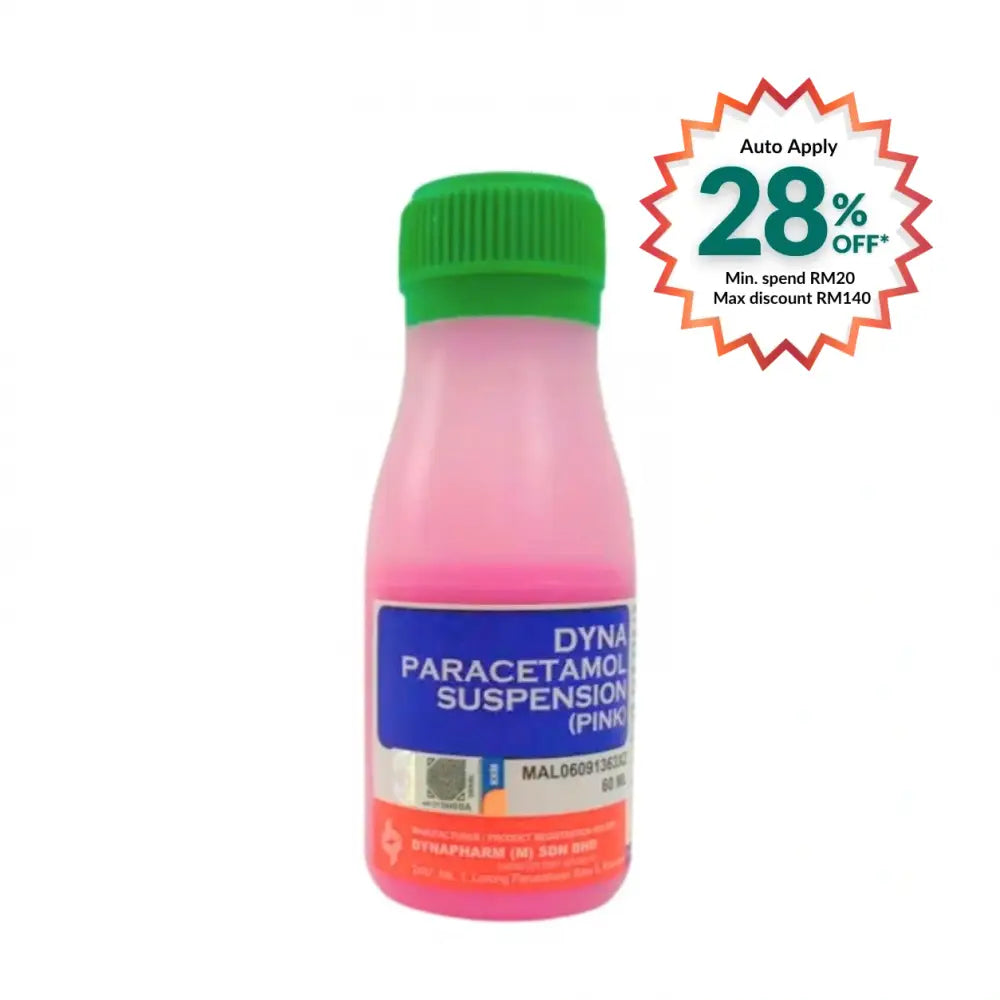 DYNA PARACETAMOL SUS 250MG 60ML (PINK)