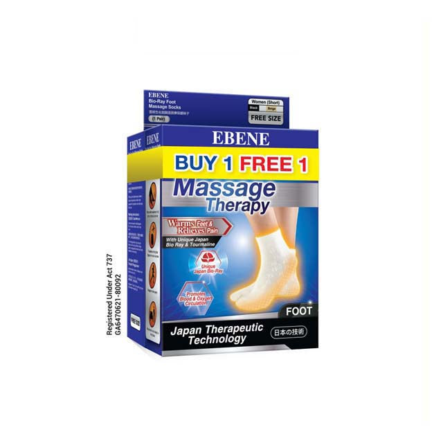 EBENE bio ray foot massage socks for women designed for warmth and pain relief with Japanese therapeutic technology