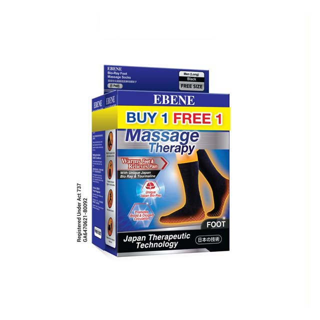 EBENE bio ray foot massage socks designed for therapeutic warmth and relaxation for tired feet