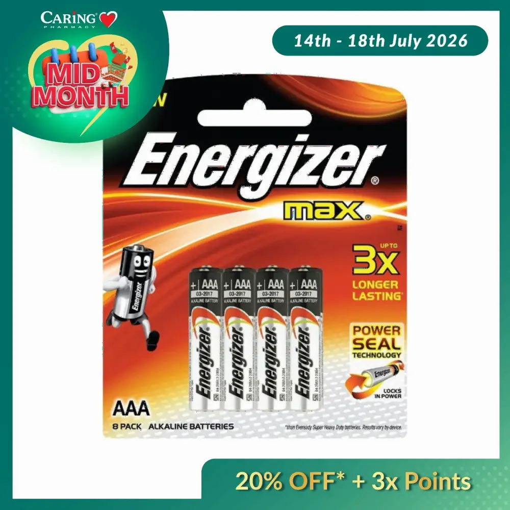 ENERGIZER ALKALINE MAX AAA 8S