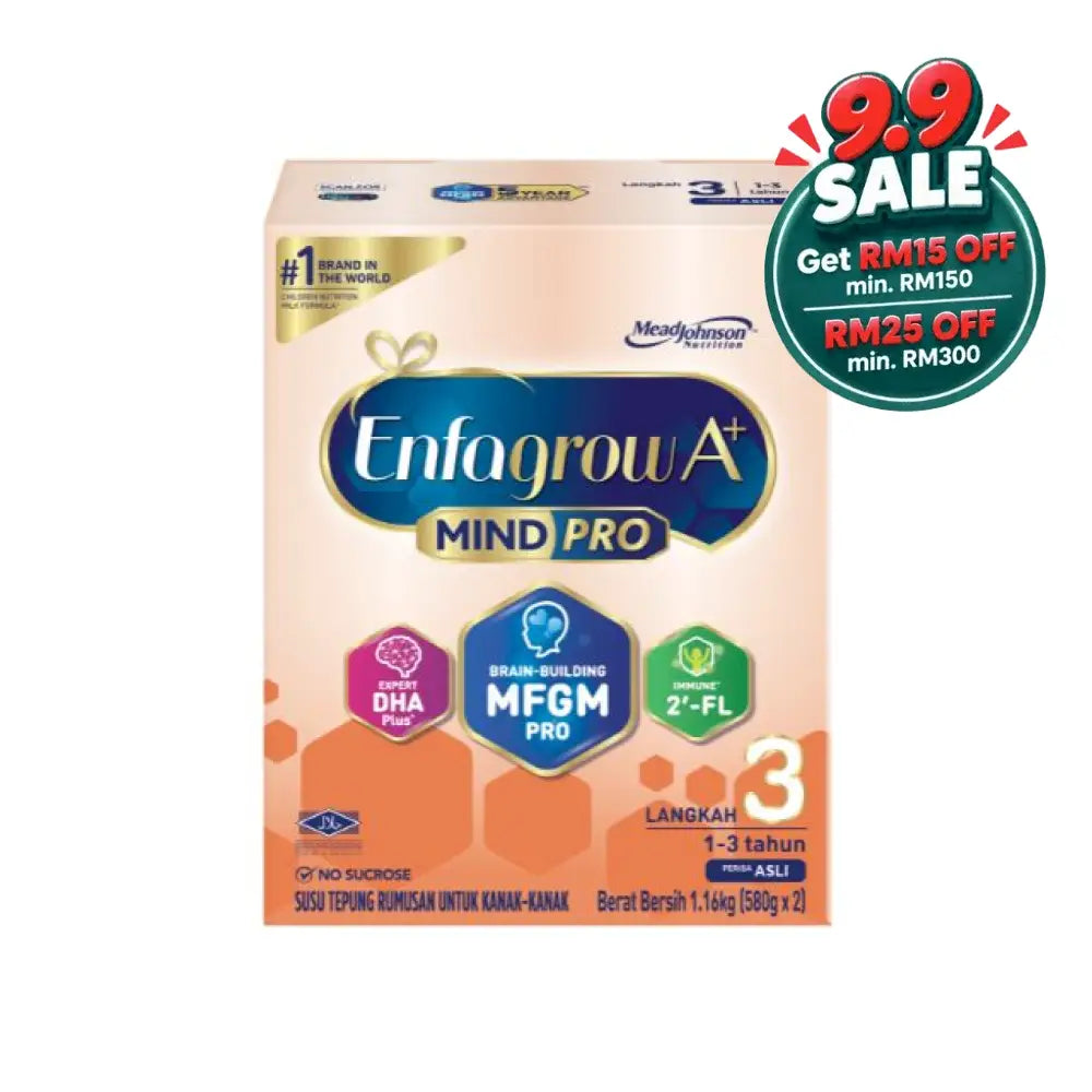 Enfagrow A+ MindPro Step 3 Malaysia chocolate-flavored milk formula for children aged 1 to 3 years