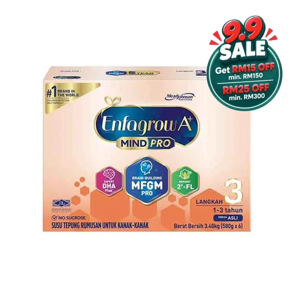 Enfagrow A+ MindPro Step 3 milk powder for children ages 1-3 with brain-building nutrients and DHA