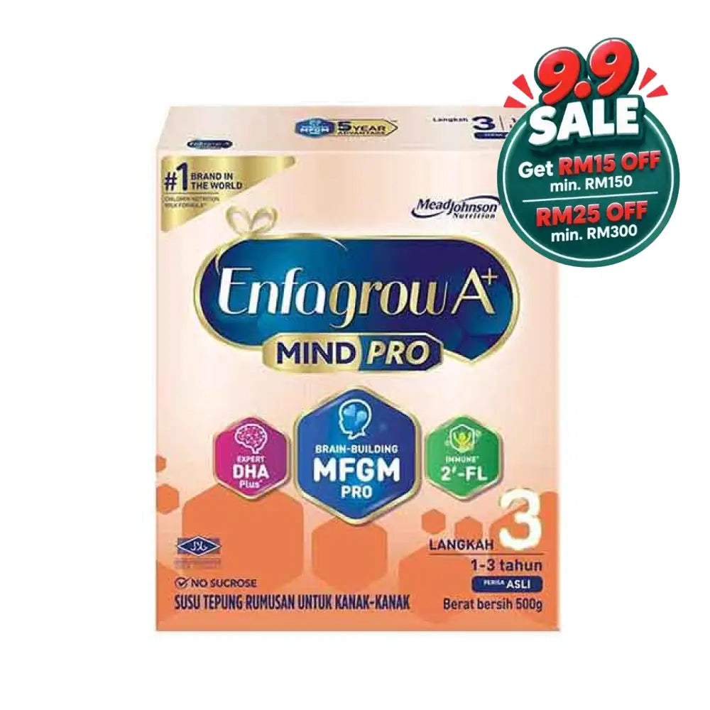 Enfagrow A+ Mindpro Step 3 Malaysia 500g Milk Powder for children aged 1-3 years with brain-building nutrients