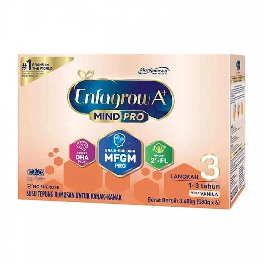 Enfagrow A+ MindPro Step 3 vanilla 3.48kg formula for children aged 1-3 years