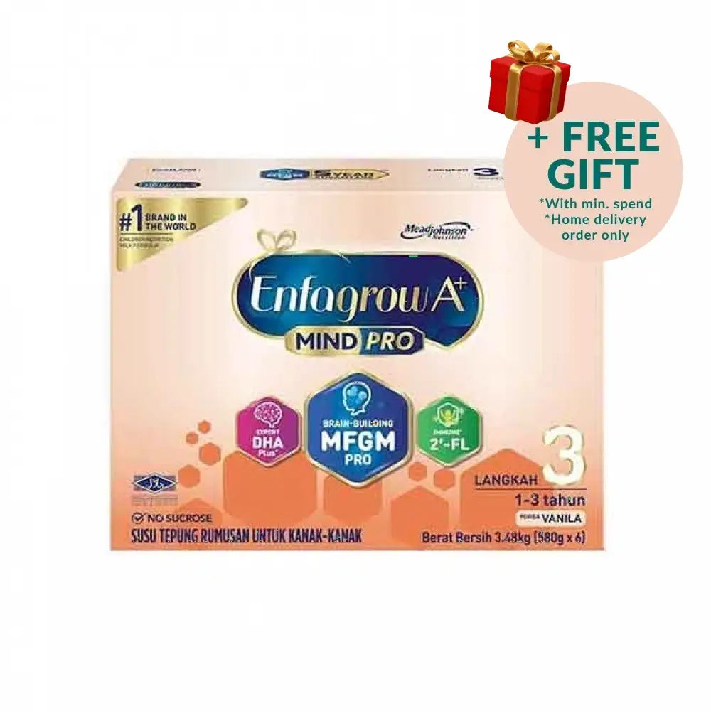 Enfagrow A+ MindPro Step 3 vanilla 3.48kg formula for children aged 1-3 years with DHA and MFGM