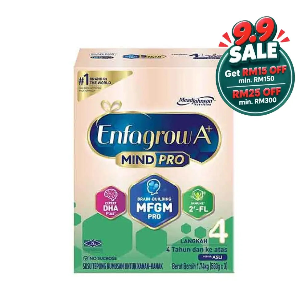 Enfagrow A+ MindPro Step 4 milk powder in a colorful box for children aged 2 years and above