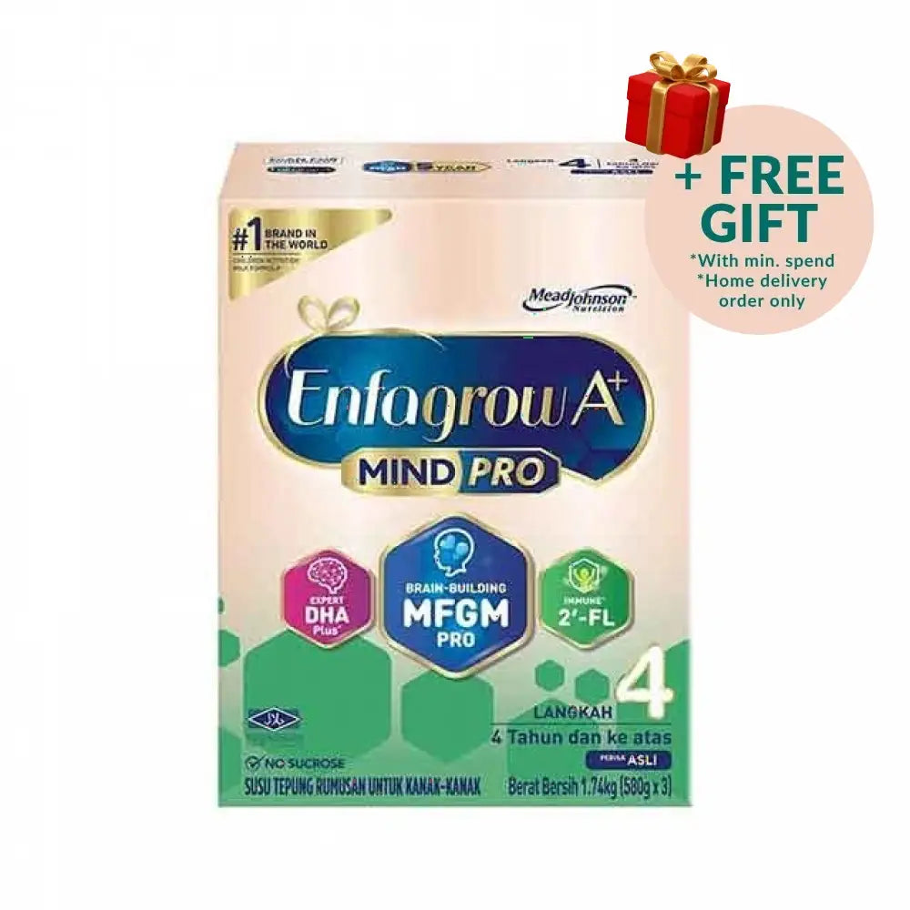 Enfagrow A+ MindPro Step 4 milk powder in a colorful box for children aged 2 years and above